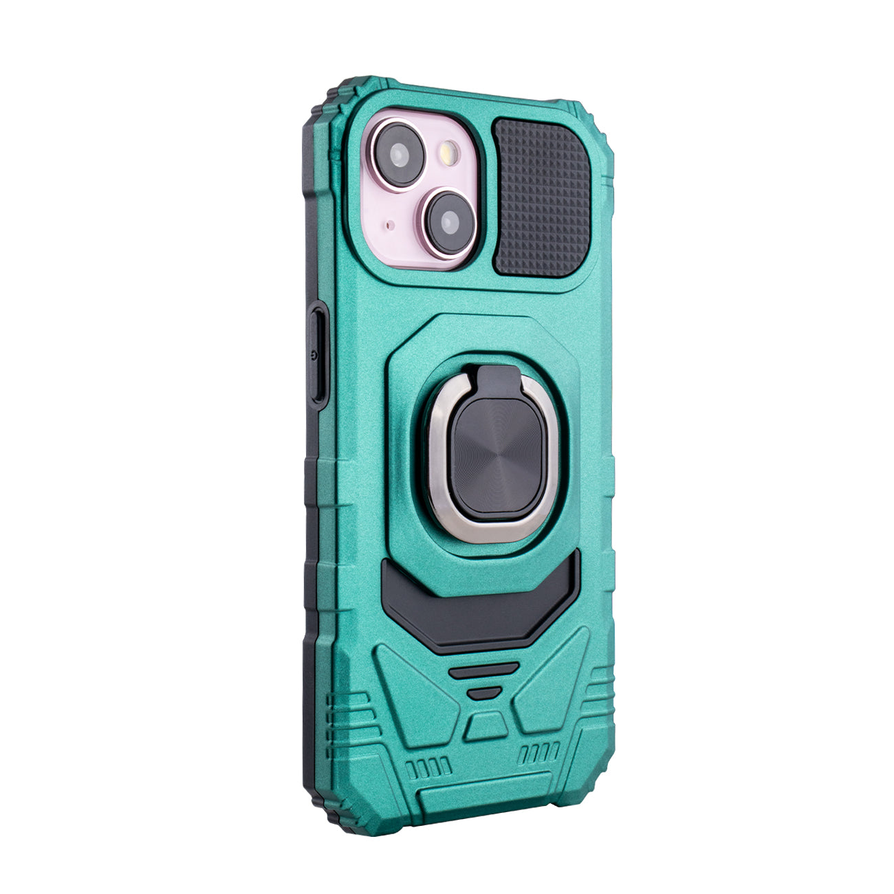 Kickstand Ring Holder TPU Shockproof Case for iPhone 15 in Green